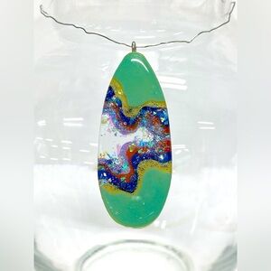 HANDMADE Colorful Unique Resin Art Pendant